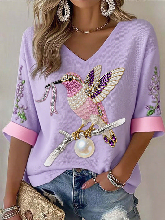 Női mellrák szalag nyomtatás pamut tetején