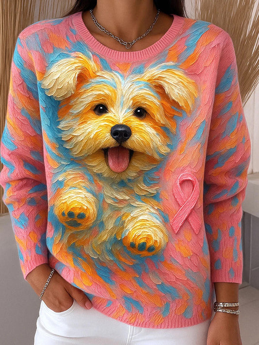 Női művészeti állat nyomtatás kényelem kötött rövid ujjú tetején