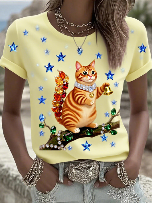 Női mellrák szalag állat nyomtatott pamut póló