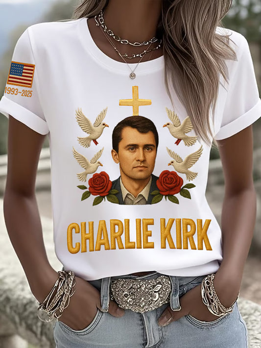 Női szabadság amerikai zászló nyomtatott emlékpóló