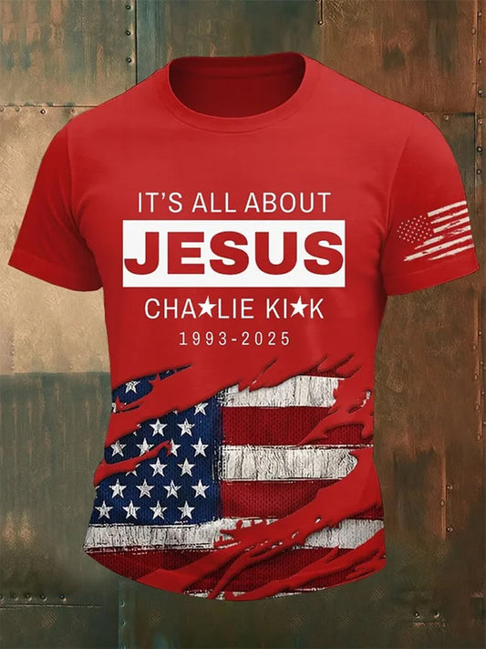 Férfi charlie kirk turning point usa trump emlékpóló