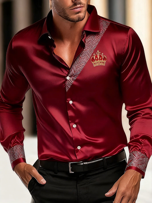 Férfi üzleti luxus üzleti stílus hosszú ujjú ing