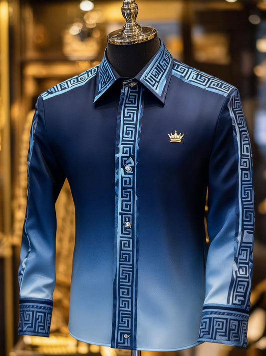 Férfi üzleti luxus üzleti stílus hosszú ujjú ing