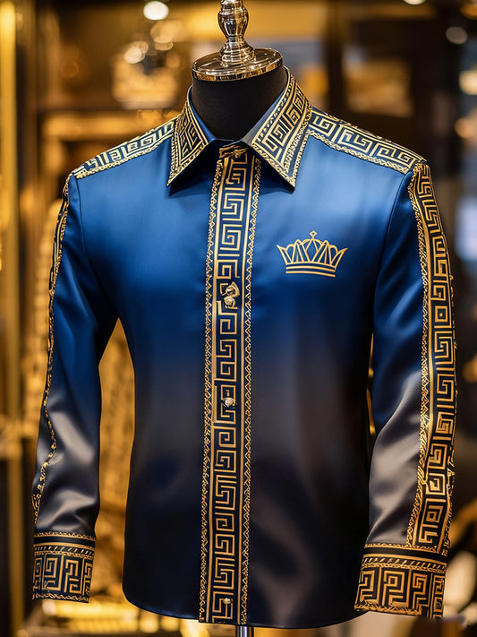 Férfi üzleti luxus üzleti stílus hosszú ujjú ing