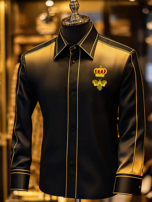 Férfi üzleti luxus üzleti stílus hosszú ujjú ing