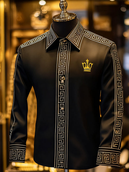 Férfi üzleti luxus üzleti stílus hosszú ujjú ing