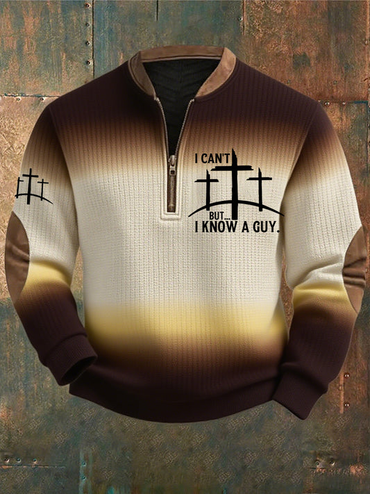 Férfi vintage art faith alkalmi pulóver