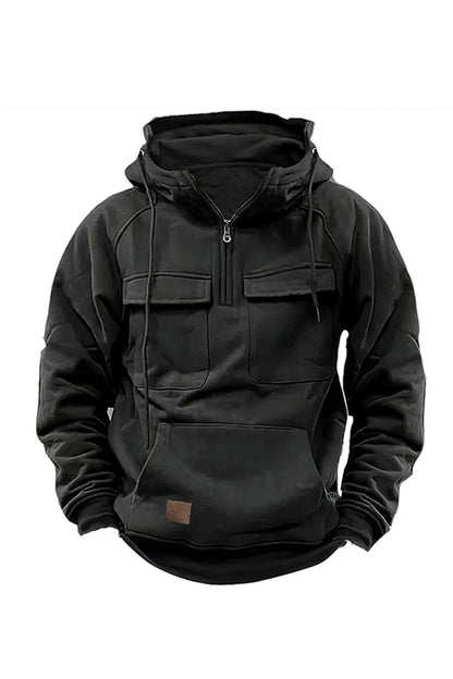 Férfi sport multi-zseb bőr pulóver