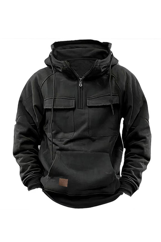 Férfi sport multi-zseb bőr pulóver