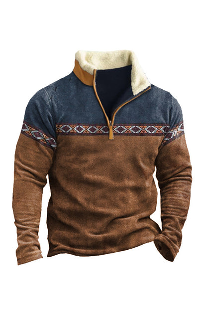 Férfi laza basic nyomtatott hosszú ujjú pulóver/kapucnis