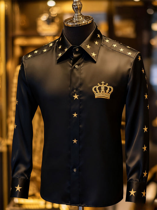 Férfi üzleti luxus üzleti stílus hosszú ujjú ing