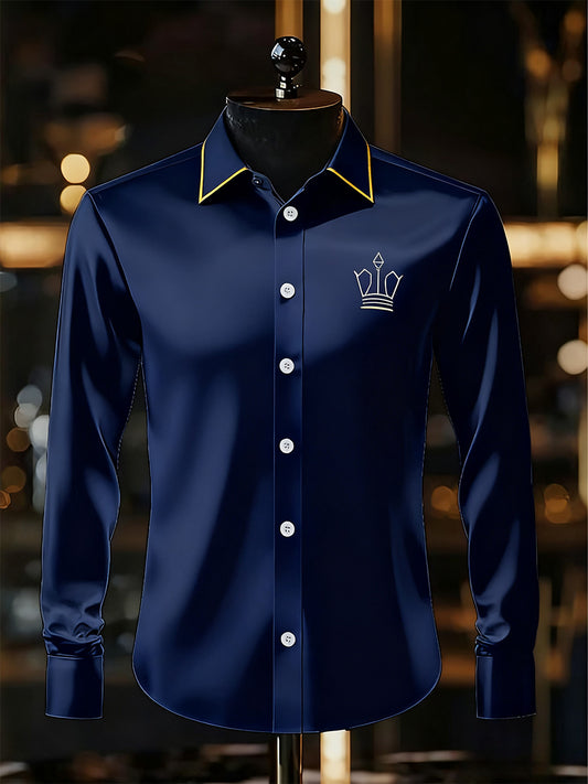 Férfi üzleti luxus üzleti stílus hosszú ujjú ing