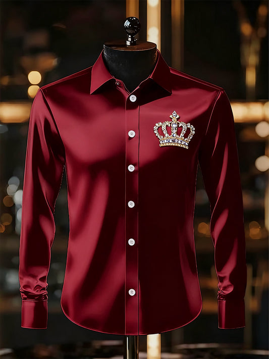 Férfi üzleti luxus üzleti stílus hosszú ujjú ing