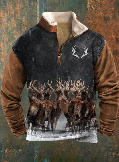 Férfi retro western alkalmi pulóver