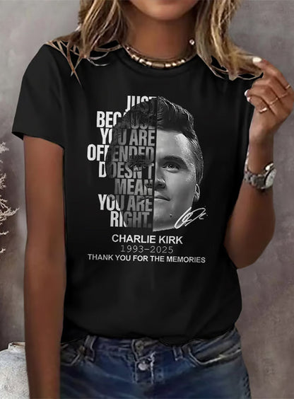 Női vintage szabadság amerikai alkalmi emlékmű rövid ujjú