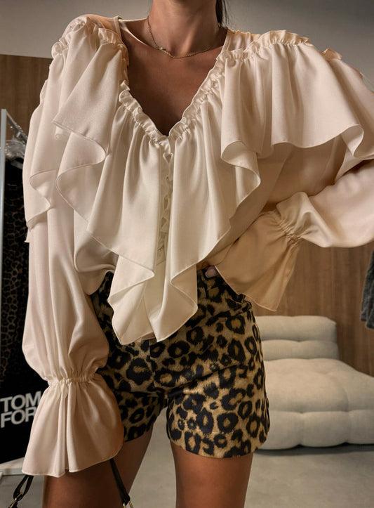 Női egyszínű divat design hosszú ujjú ing