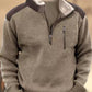 Férfi henry állvány gallér retro kültéri alkalmi cipzáras taktikai pulóver sport pulóver
