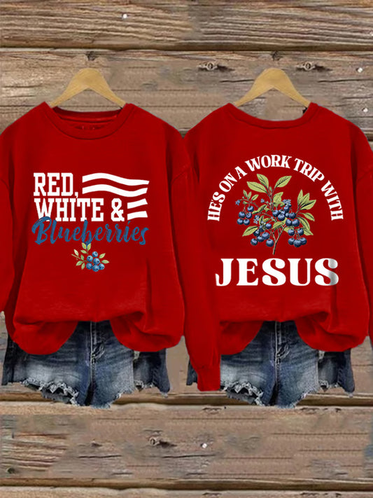 Női "szabadság nem szabad" amerikai zászló nyomtatás alkalmi pulóver