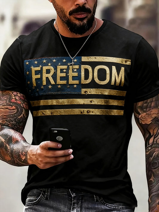 Férfi vintage charlie kirk amerikai zászló nyomtatás emlékpóló