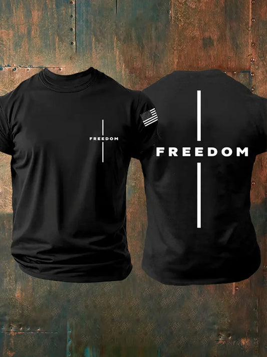 Férfi vintage charlie kirk amerikai zászló nyomtatás emlékpóló