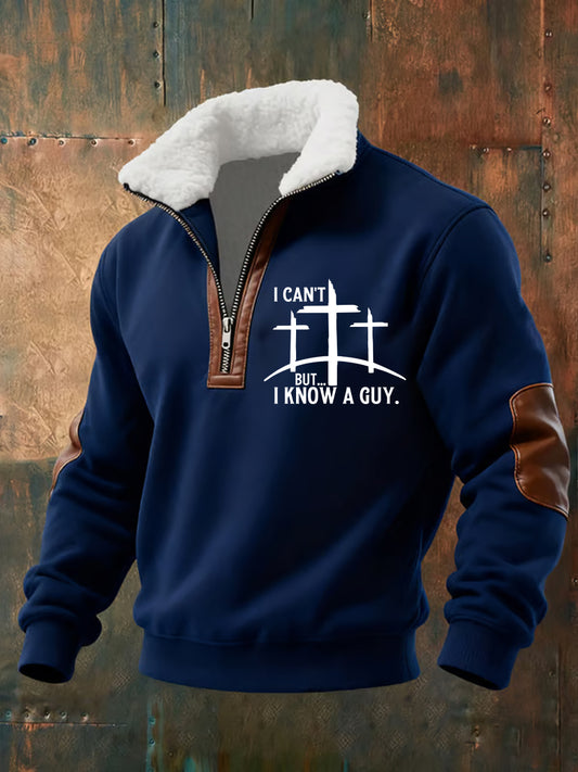 Férfi vintage art faith alkalmi pulóver