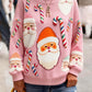 Női vintage karácsonyi művészet nyomtatás hangulatos kötött pulóver