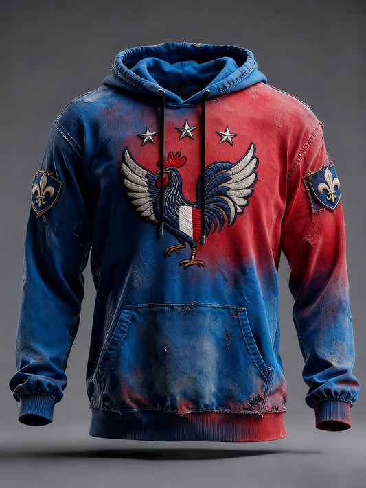 Férfi francia zászló ricard alkalmi hoodie