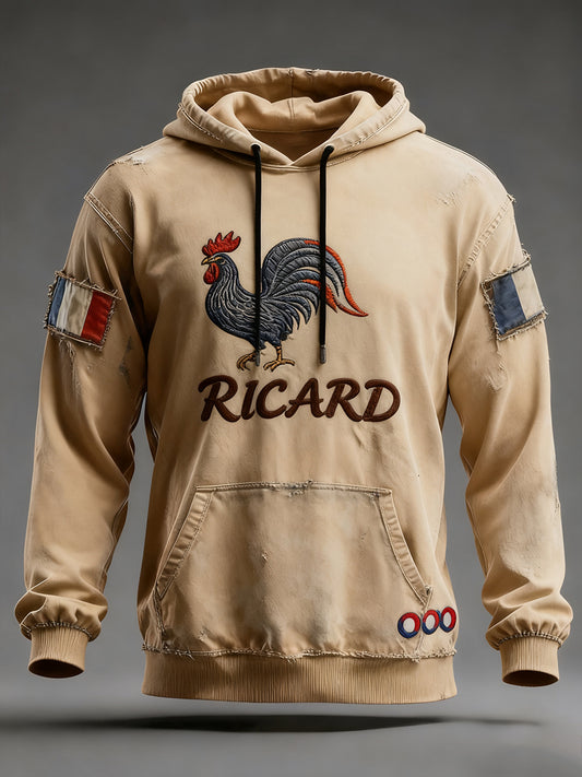 Férfi francia zászló ricard alkalmi hoodie
