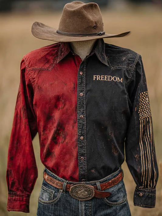 Férfi vintage "szabadság nem ingyenes" r.i.p charlie kirk alkalmi ing