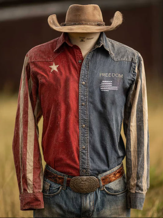 Férfi vintage "szabadság nem ingyenes" r.i.p charlie kirk alkalmi ing