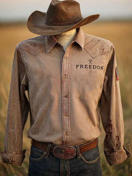 Férfi vintage "szabadság nem ingyenes" r.i.p charlie kirk alkalmi ing