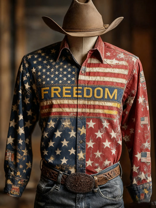 Férfi vintage "szabadság nem ingyenes" r.i.p charlie kirk alkalmi ing