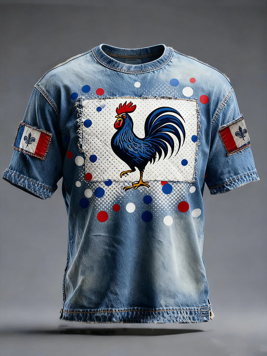 Férfi francia zászló ricard alkalmi póló