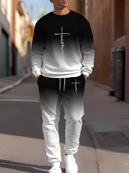 Férfi retro nyomtatás üzleti pulóver ruha