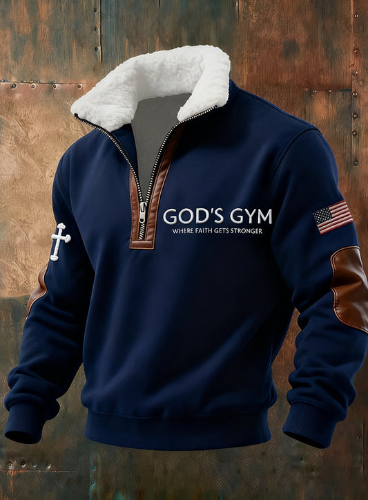 Férfi vintage art faith alkalmi pulóver