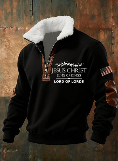 Férfi vintage art faith alkalmi pulóver