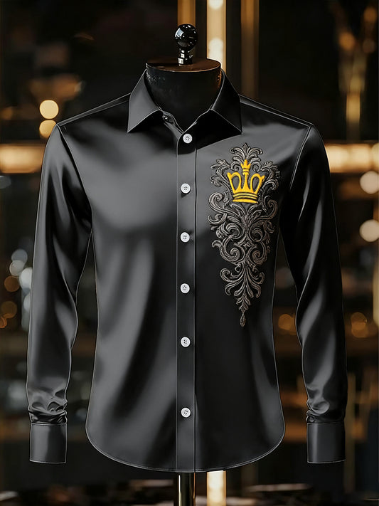 Férfi üzleti luxus üzleti stílus hosszú ujjú ing