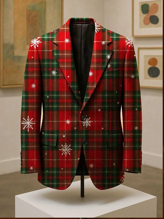 Férfi retro üzleti karácsonyi művészet alkalmi ruha kabát