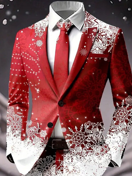 Férfi retro üzleti karácsonyi művészet alkalmi ruha kabát