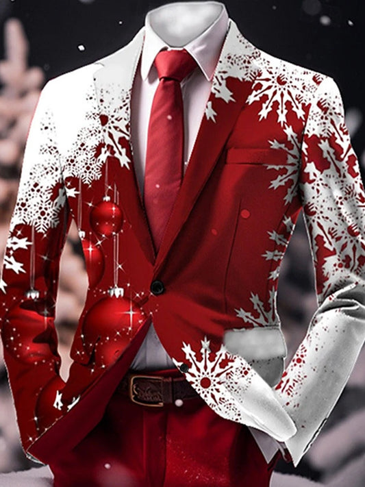 Férfi retro üzleti karácsonyi művészet alkalmi ruha kabát