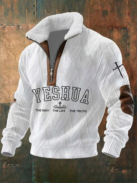 Férfi vintage art faith alkalmi pulóver