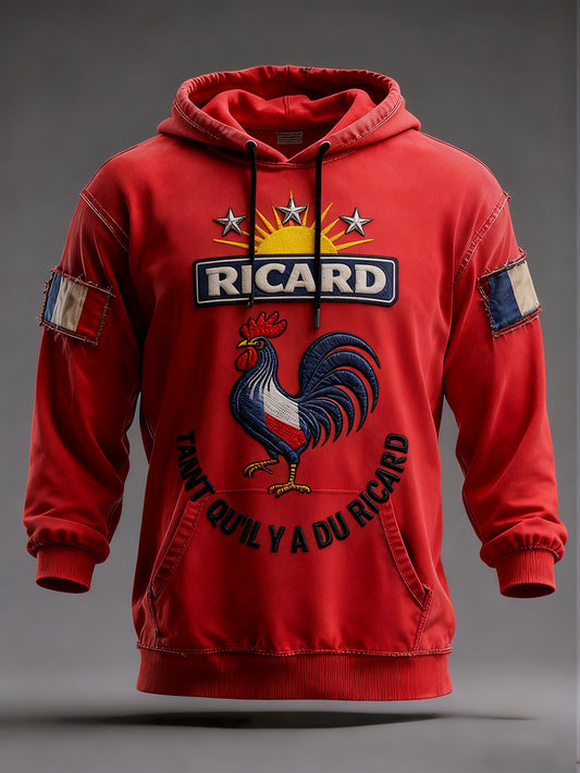 Férfi francia zászló ricard alkalmi hoodie
