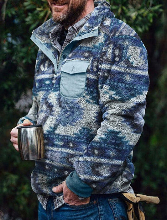 Férfi retro művészet nyomtatás alkalmi felső