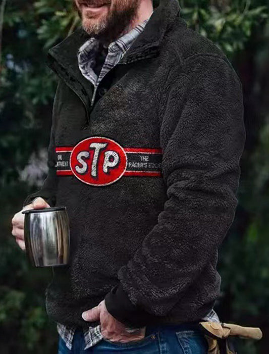 Férfi retro művészet nyomtatás alkalmi felső