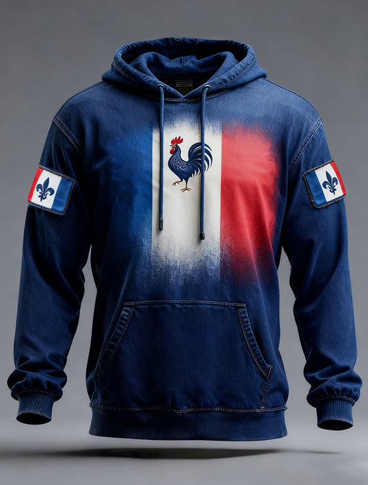 Férfi francia zászló ricard alkalmi hoodie