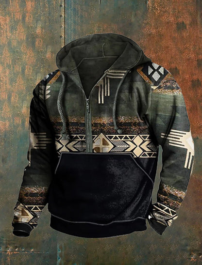 Férfi retro western art print alkalmi top