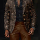 Férfi retro art print alkalmi blazer