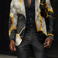 Férfi retro art print alkalmi blazer