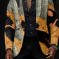 Férfi retro art print alkalmi blazer