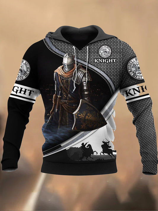 Férfi retro nyomtatott alkalmi pulóver